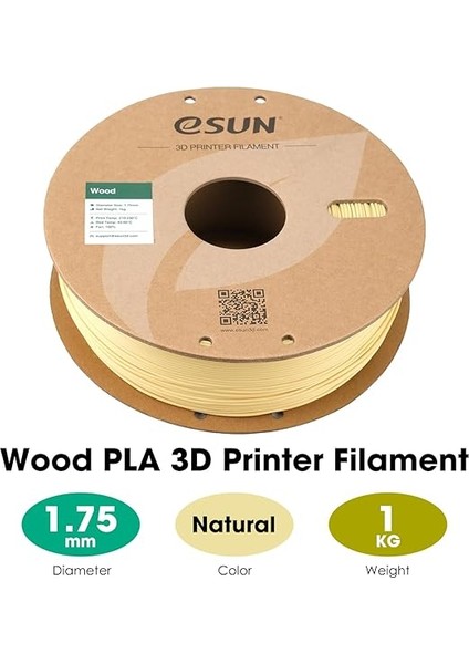 Ahşap Pla Filament, 3D Yazıcı Için 1.75MM, Boyutsal Doğruluk +/- 0.05MM, 1kg Makara (2.2 Lbs) 3D Baskı Malzemeleri (Ahşap Rengi) fiyatları