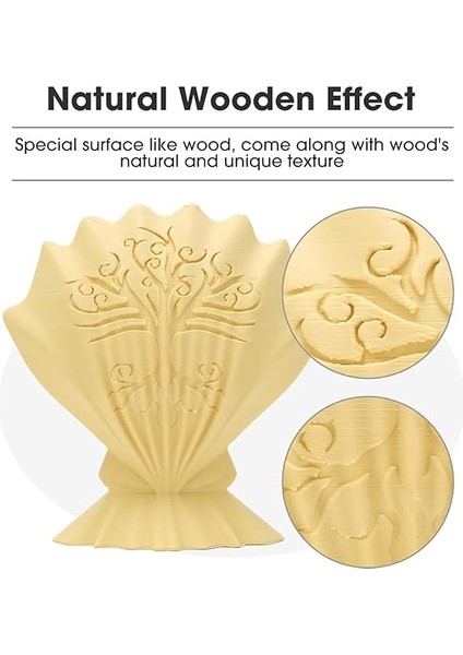 Ahşap Pla Filament, 3D Yazıcı Için 1.75MM, Boyutsal Doğruluk +/- 0.05MM, 1kg Makara (2.2 Lbs) 3D Baskı Malzemeleri (Ahşap Rengi) modelleri