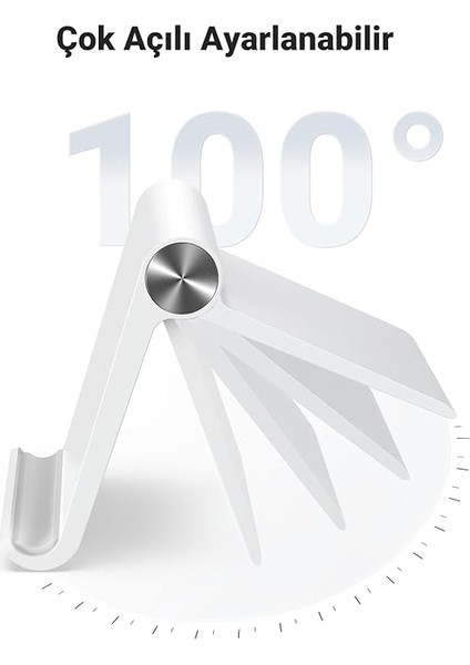 Katlanabilir Tablet Standı iPad ile Uyumlu Tablet Tutacağı iPad Pro 11/ Ipad/ipad Air/ipad Mini/ipad 10.2/ Galaxy Tab S9/ Redmi Pad/huawei Matepad/iphone/galaxy/redmi Vesaire. (Beyaz) modelleri