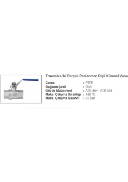 Paslanmaz Dişli Iki Parçalı Küresel Vana 304 Kalite Paslanmaz Malzeme