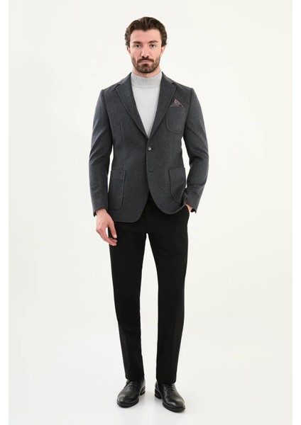Düz Slim Fit Torba Cepli Mendil Detaylı Yün Erkek Ceket 44316 fiyatları