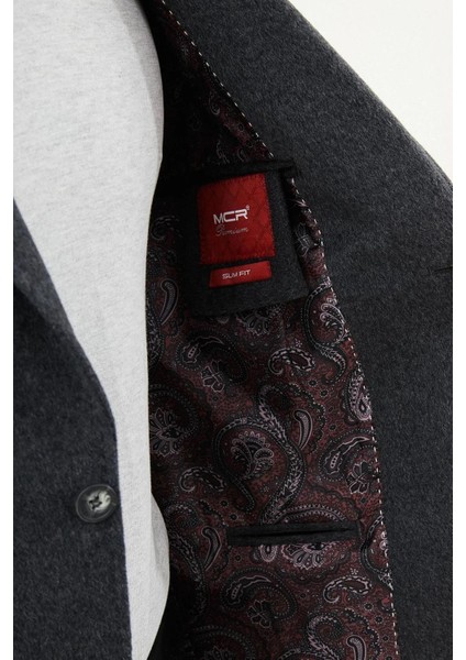 Düz Slim Fit Torba Cepli Mendil Detaylı Yün Erkek Ceket 44316 indirimleri