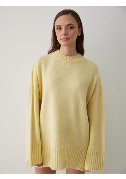 Sarı Bisiklet Yaka Basic Kazak - 2217 fırsatları