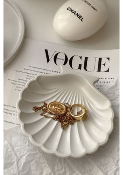 Deniz Kabuğu Mini Aksesuar Tabağı Dekoratif Beton