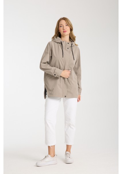 Kadın Rahat Kesim Kapüşonlu Trençkot modelleri