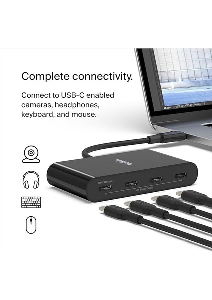 Connect Usb-C™ To 4-Port Usb-C Hub, Multiport Adaptör 4 Usb-C 3.2 Gen2 Ports & 100W Pd , Max 10GBPS Yüksek Hızlı Data Transferi (Macbook, Ipad, Chromebook, Pc Için Uyumlu) fiyatları