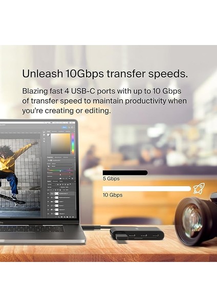 Connect Usb-C™ To 4-Port Usb-C Hub, Multiport Adaptör 4 Usb-C 3.2 Gen2 Ports & 100W Pd , Max 10GBPS Yüksek Hızlı Data Transferi (Macbook, Ipad, Chromebook, Pc Için Uyumlu) modelleri