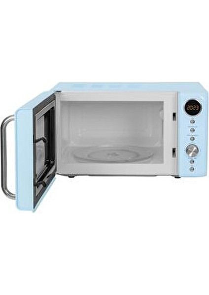 SK-4605 Retro Mavi Mikrodalga Fırın 20 lt Kapasite 700 W Dijital Kontrol Özellikli modelleri
