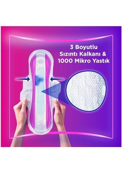 Orkid Platinum Uzun 56&apos;lı Cesaret Paketi Dev Avantaj Hijyenik Ped (Boy 2)