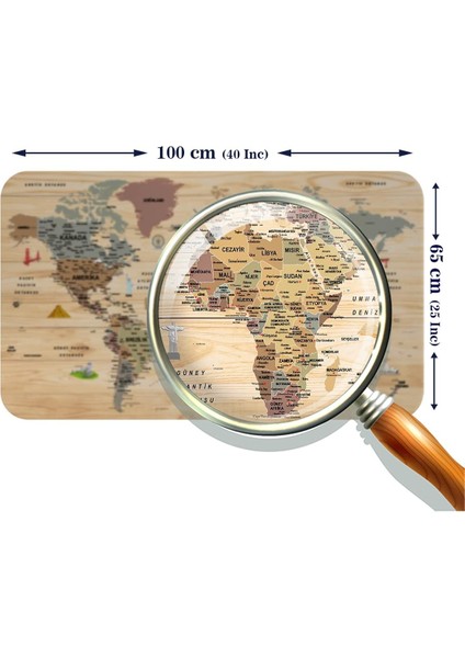 Sepeti Ahşap Görünümlü Türkce Eğitici Detaylı Atlası Dekoratif Dünya Duvar Sticker 3844 fiyatları
