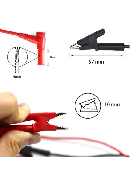 Powermaster PM-27080 Krokodil Uçlu Ölçü Aleti Probu Multimetre Ölçüm Cihazı Probu fiyatları