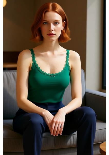 Kadın Fitted Örme Bluz Dantel Detaylı Yazlık Yüksek Kalite Uzun Ömürlü Konforlu Kesim fiyatları