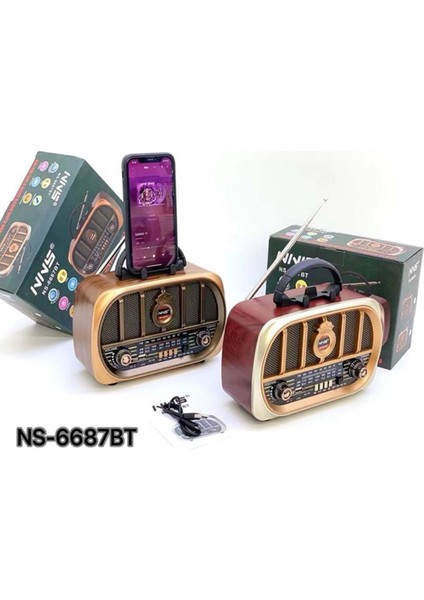 Nostaljik Ahşap Radyo, Tws Desteği, 18650 Li-Pil, Kahverengi, Şık Tasarım fiyatları