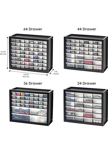 Ohyama 44 Çekmece Parçaları ve Donanım Dolabı, Siyah modelleri