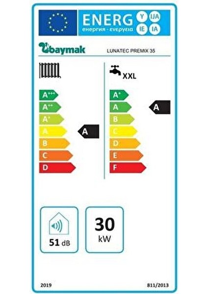 Lunatec 24 kW Premix Tam Yoğuşmalı Kombi Bacalı Tasarım ile Enerji Verimliliği