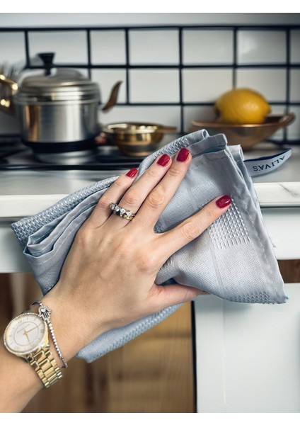 Premium Mikrofiber Sihirli Temizlik Bezi- 40X60 cm 3'lü Set- Yeşil, Antrasit ve Gri Renk