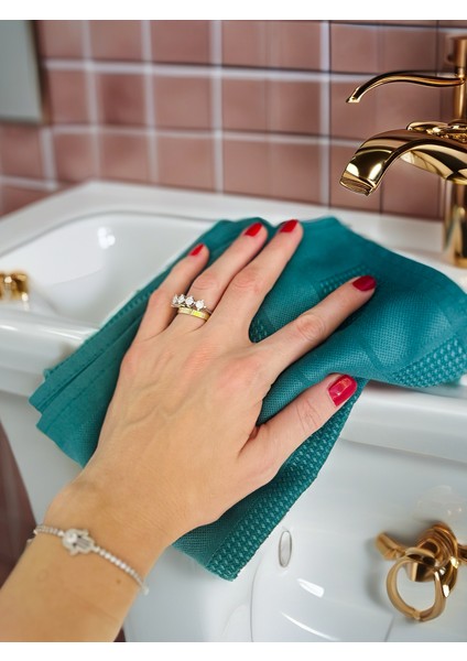 Premium Mikrofiber Sihirli Temizlik Bezi- 40X60 cm 3'lü Set- Yeşil, Antrasit ve Gri Renk