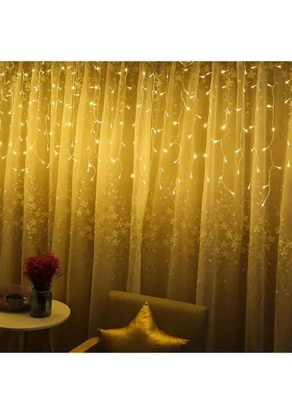 Perde LED 3x3 Metre Kumandalı 8 Mod Ambiyans Ayarlabilir Boy Dekor Mikro LED Işık fırsatları