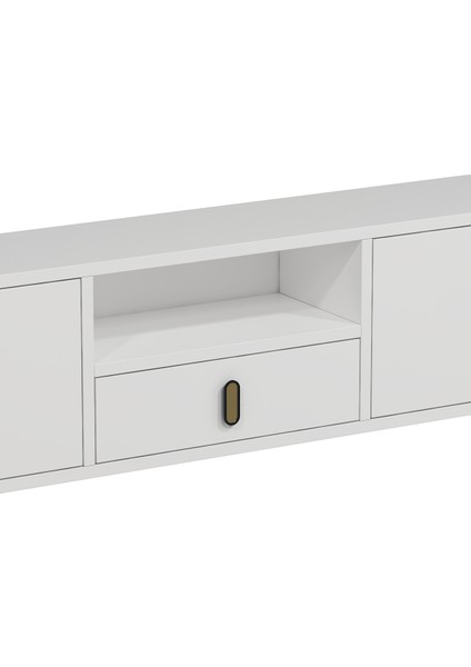 1324DROPDD-32 Duvara Montaj Tv Sehpası Beyaz-Altın modelleri