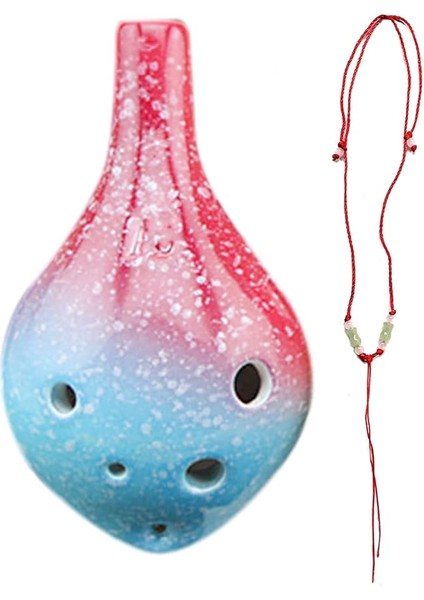 6 Delik Seramik Ocarina 6 Delik Seramik Ocarina Alto C Basit Stil Müzik Enstrüman Kordon Müzik Skoru ile Müzik Lover ve Öğrenci