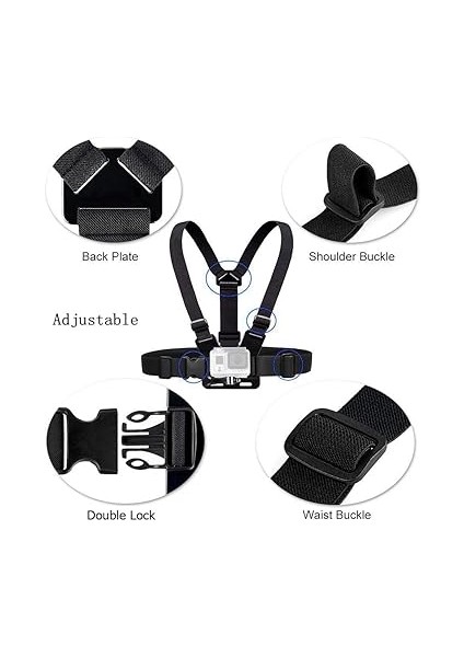 Kamera Aksesuarları Kafa Montaj Kayışı Göğüs Dağı Demeti Yüzer Saplı Kavrama ile Uyumlu Gopro Hero 13 12 11 10 9 8/akaso EK7000 Brave 4 Brave 7 Le V50X Native V50 Elite/oddv modelleri