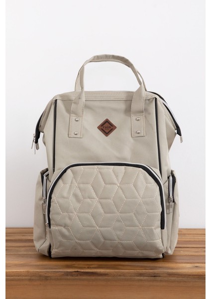 Krem Kapitoneli Çok Fonksiyonlu Anne Bebek Bakım Çantası 19725