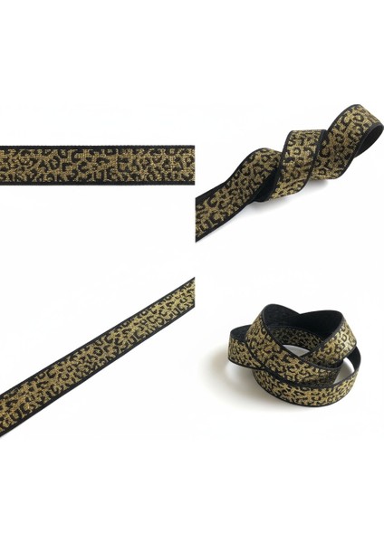 Leopar Desenli Jakarlı Parlak Şerit – Dekoratif Kemer, Çanta, Ayakkabı ve Hobi Aksesuar (1 Metre) modelleri