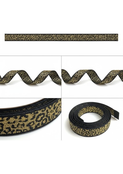Leopar Desenli Jakarlı Parlak Şerit – Dekoratif Kemer, Çanta, Ayakkabı ve Hobi Aksesuar (1 Metre) indirimleri