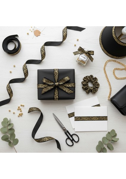 Leopar Desenli Jakarlı Parlak Şerit – Dekoratif Kemer, Çanta, Ayakkabı ve Hobi Aksesuar (1 Metre)