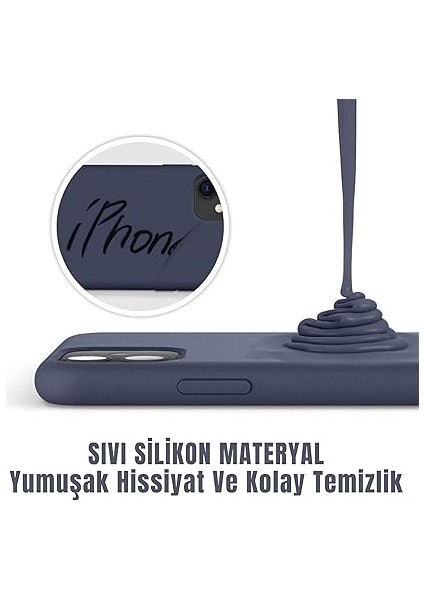iPhone Serisi Iphone Lansman Kılıf Ince Sıvı Silikon 3 Katmanlı Tam Kaplamalı Yumuşak Jel Kauçuk Telefon Kılıfı (Lacivert, iPhone 13/14) fiyatları