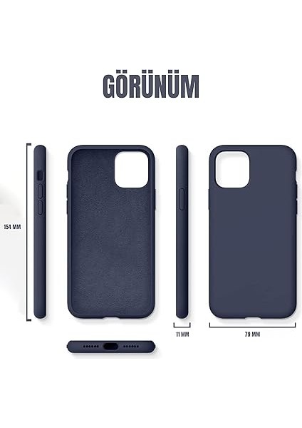 iPhone Serisi Iphone Lansman Kılıf Ince Sıvı Silikon 3 Katmanlı Tam Kaplamalı Yumuşak Jel Kauçuk Telefon Kılıfı (Lacivert, iPhone 13/14) modelleri