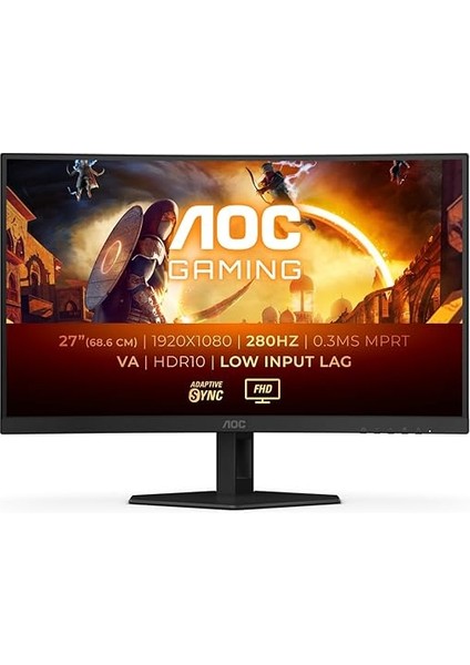 C27G4ZXE, 27'' Full Hd 1920X1080, Fast Va Panel, 280Hz, 0.3ms, Freesync, HDR10, Kavisli, 2x HDMI 2.0, 1x Dp 1.4, Oyuncu Monitörü fiyatları
