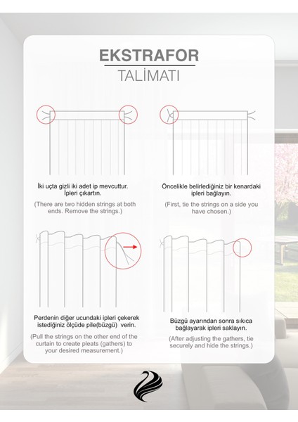 Modern Çizgili Tül Perde | Pilesiz Ekstrafor Büzgülü | Ütü Gerektirmez | En Çok Satan Model