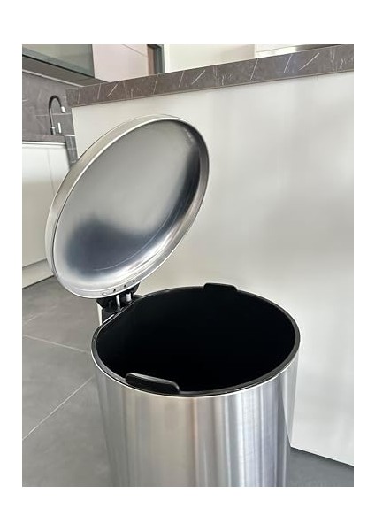 ME903006 Kapaklı Çelik Çöp Kovası 30LT Fırçalı, Siyah fiyatları