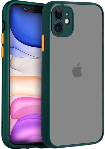 11 Kılıf Kamera Korumalı Arkası Buzlu Kılıf (Yeşil)