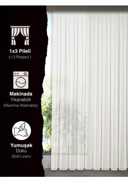 En Çok Tercih Edilen Çizgili Tül Perde – 1/3 Sık Pile – Ütü Gerektirmez fırsatları