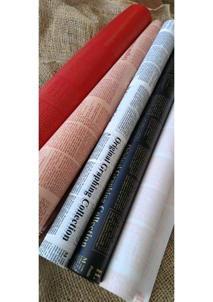 Karışık Renk Gazete Desenli 20’li Çiçek Ambalaj Kağıdı fiyatları