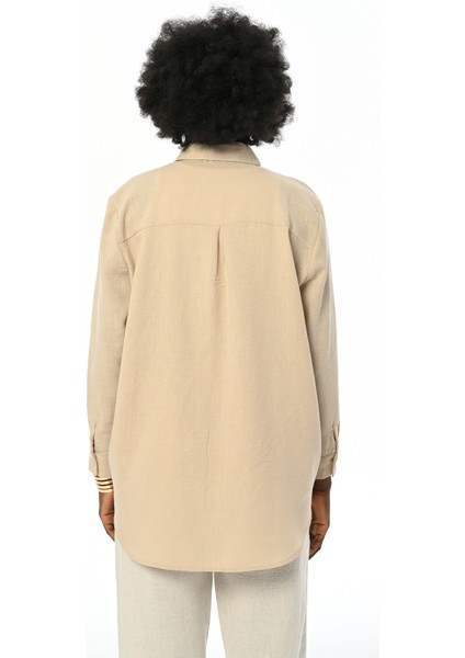 Kadın Önü Nakış Işlemeli Oversize Kesim Gömlek indirimleri