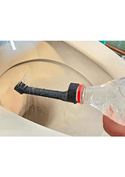 Tuvalet Duşu Taharet Musluğu Portatif Bidet 1 Litre ve Üzeri Pet Şişeler Için (Siyah)