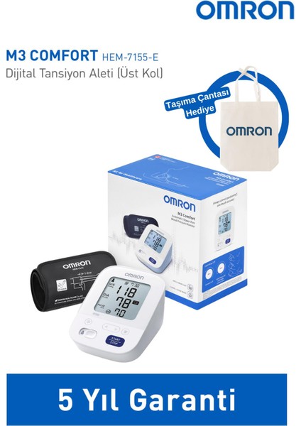 M3 Comfort Kolay Kullanım Üst Koldan Ölçer Pilli Tansiyon Aleti Taşıma Çantası Hediyeli