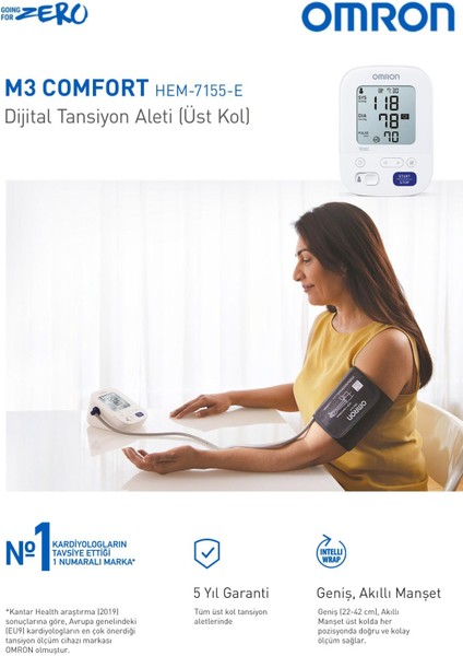 M3 Comfort Kolay Kullanım Üst Koldan Ölçer Pilli Tansiyon Aleti Taşıma Çantası Hediyeli modelleri