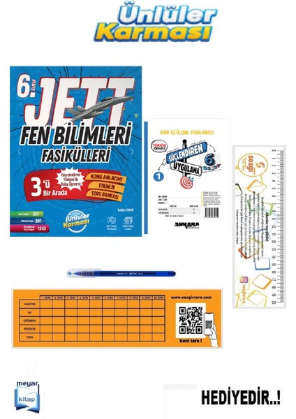 Ünlüler 6.sınıf Jett Fen Bilimleri Fasikülleri (Güncel Baskı)...hediyeli