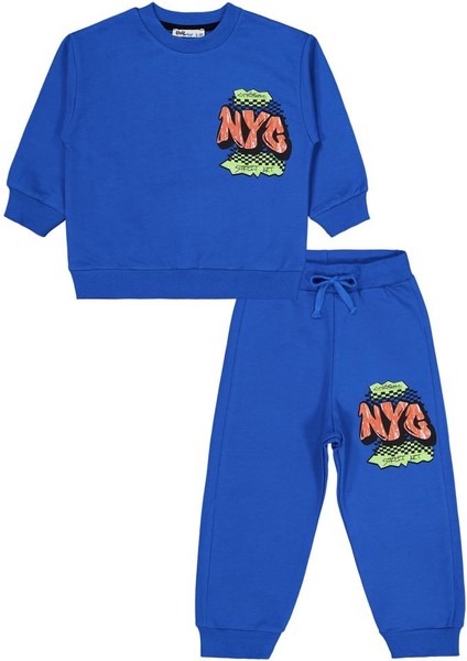Nyc Baskılı 2-5 Yaş Eşofman Takımı - Mavi 4-5 Yaş