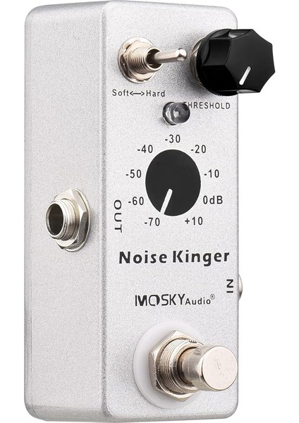 Noise Kinger Noise Gate Gürültü Önleyici Gürültü Azaltıcı Gitar ve Bas Efektörü Elektrik Bas Gitar Efekt Pedalı Gürültü Azaltma 2 Mod Gerçek Baypas Gümüş
