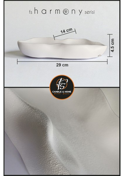 Harmony - Dalgalı Dekoratif Beton Tabak, Banyo Düzenleyici, Mumluk, Sunum ve Takı Tabağı indirimleri