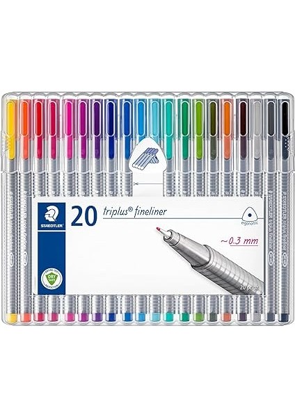 334 SB20 Triplus Üçgen Fineliner 0.3 mm 20'li Set indirimleri