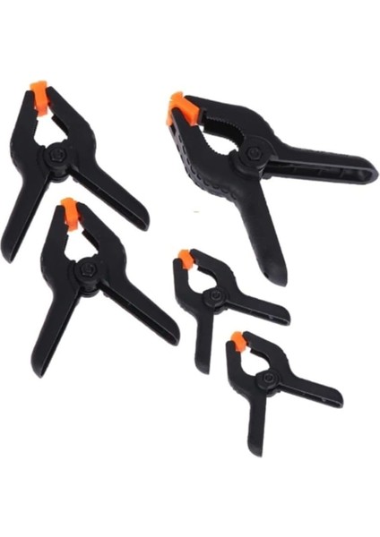 Kıskaç Klips Yaylı Işkence Plastik Kelepçe Güçlü Mafsallı Çene 5 Parça
