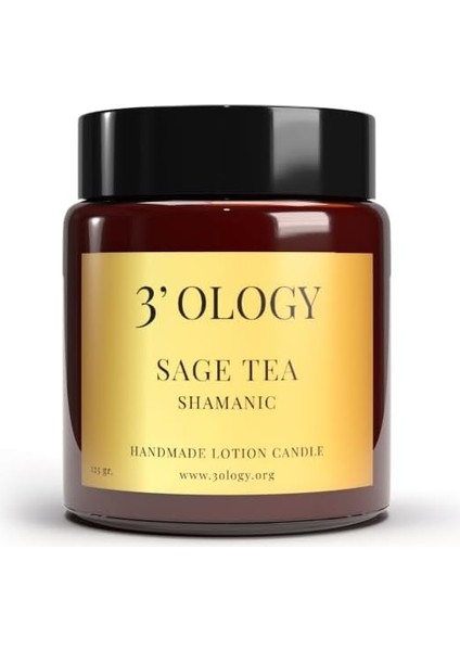 3&apos;ology Sage Tea Shamanic Handmade Lotion Candle, 125 gr