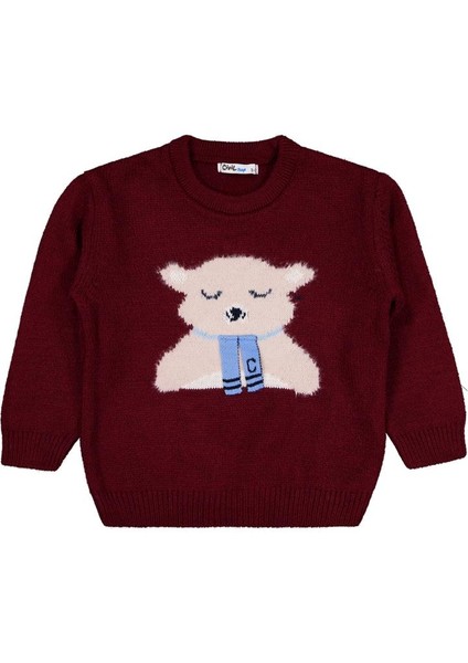 Ayıcık Nakışlı 2-5 Yaş Kazak - Bordo 4-5 Yaş fiyatları