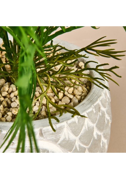 Areka Saksılı Yapay Çiçek - Gri / Yeşil - 35 cm modelleri